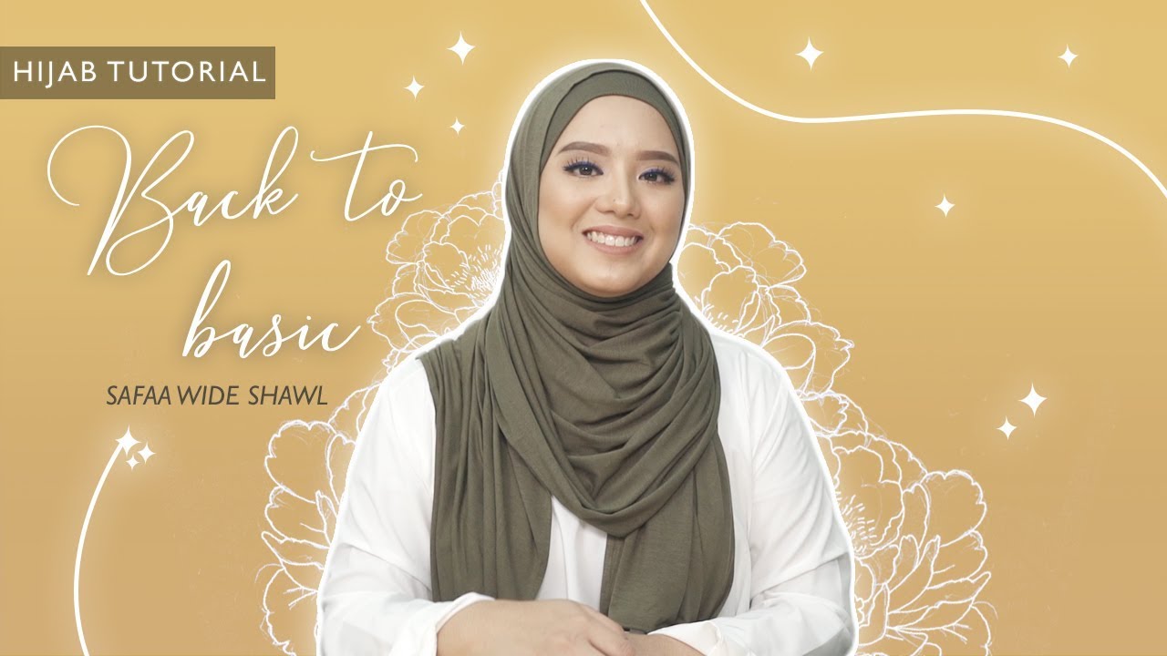 Basic Chic modern hijab tutorial using Safaa Cotton Lycra Wide shawl