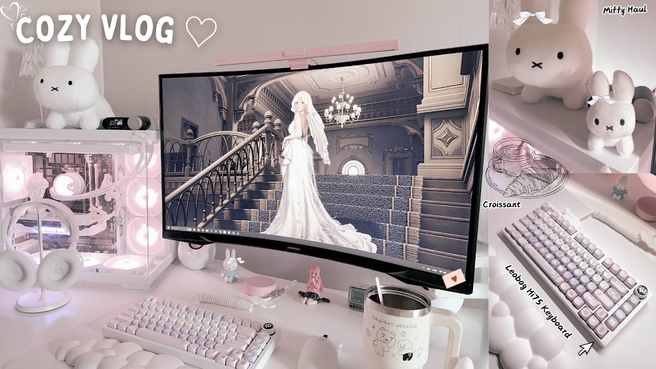 ʚ Cozy  𝓥𝓵𝓸𝓰 ɞ┆ Aesthetic Keyboard unboxing , Croissant adventures🥐, Miffy Haul 🧺┆TFT grind