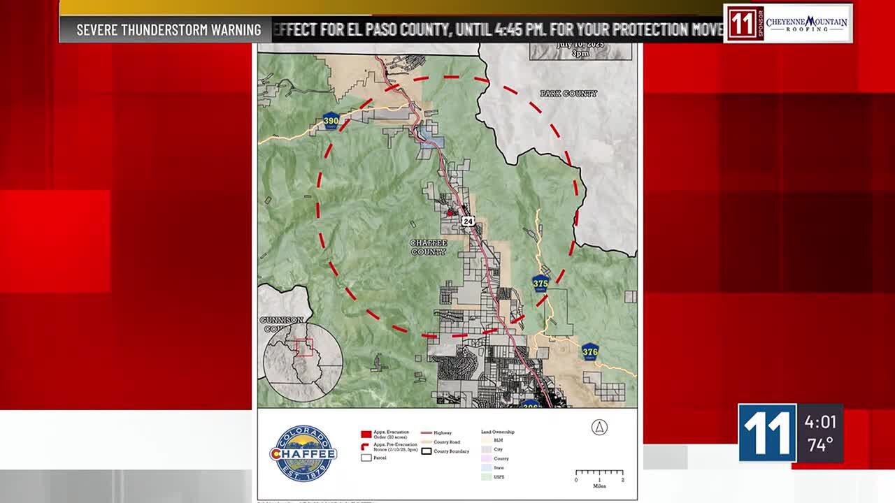 Mountain View fire sparks, evacuations ordered in Chaffee County