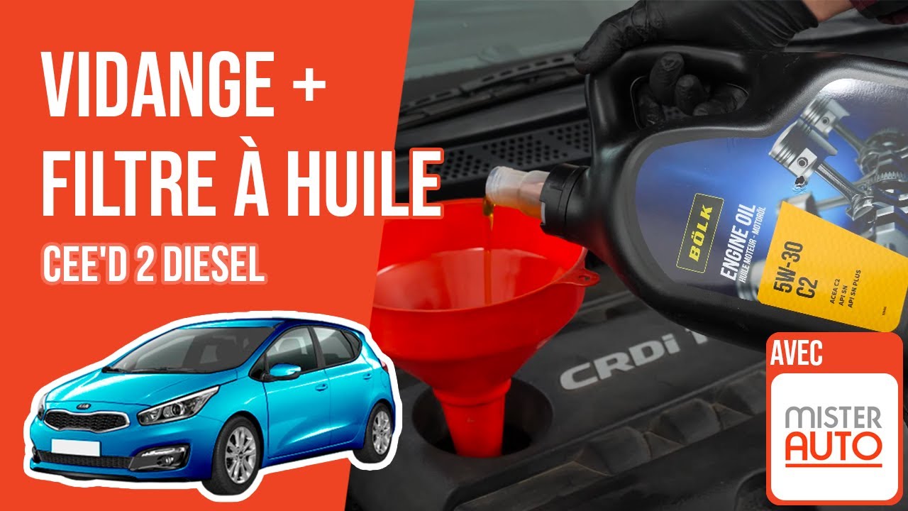 Vidange et changement du filtre à huile Ceed 2 1.6 CRDI 🛢