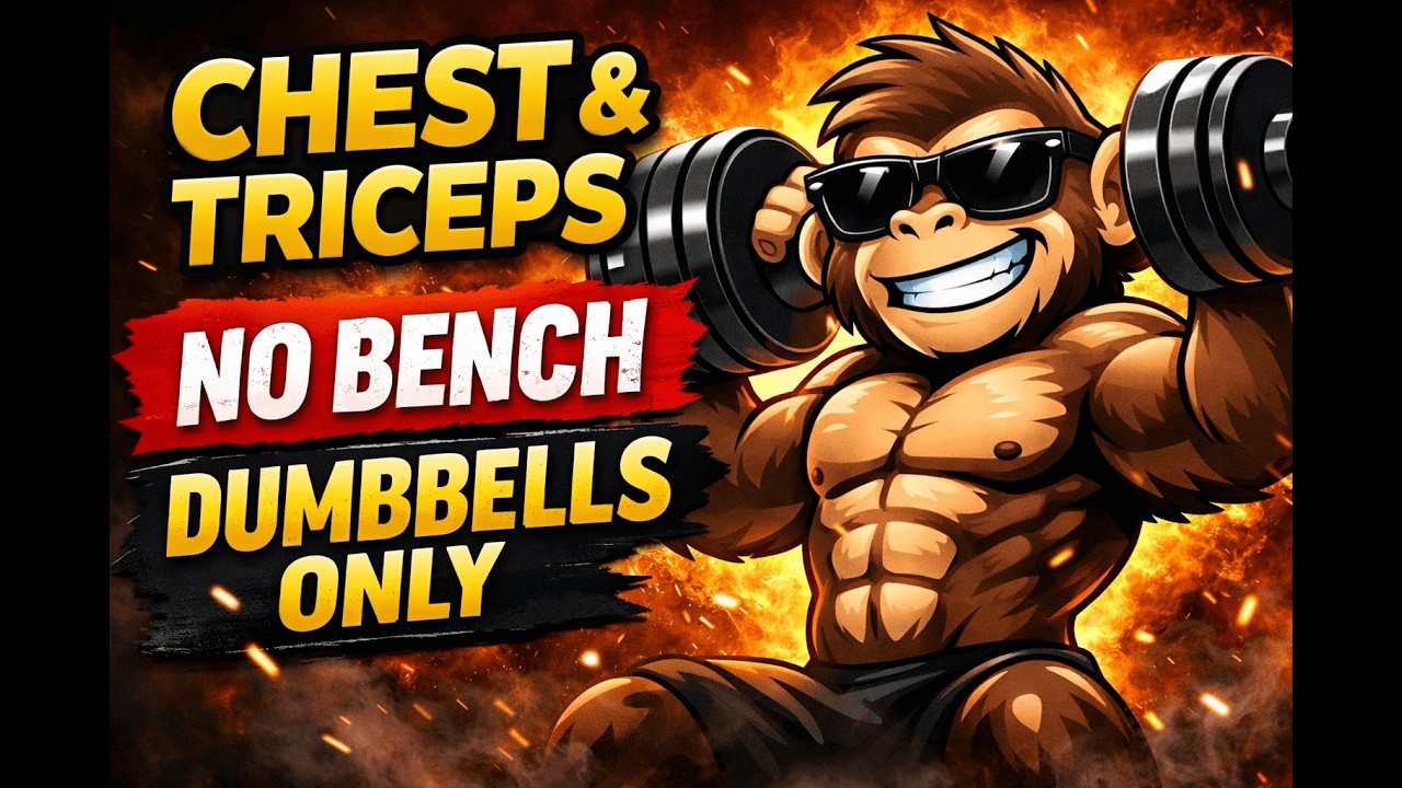 Chest & Triceps Workout at Home 💪 | Dumbbells Only | No Bench | Monkey Strength