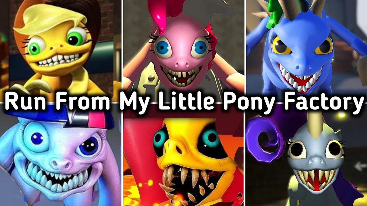 Run From The Pony Factory Obby All Endings Full Walkthrough + Pony All Characters /Monsters