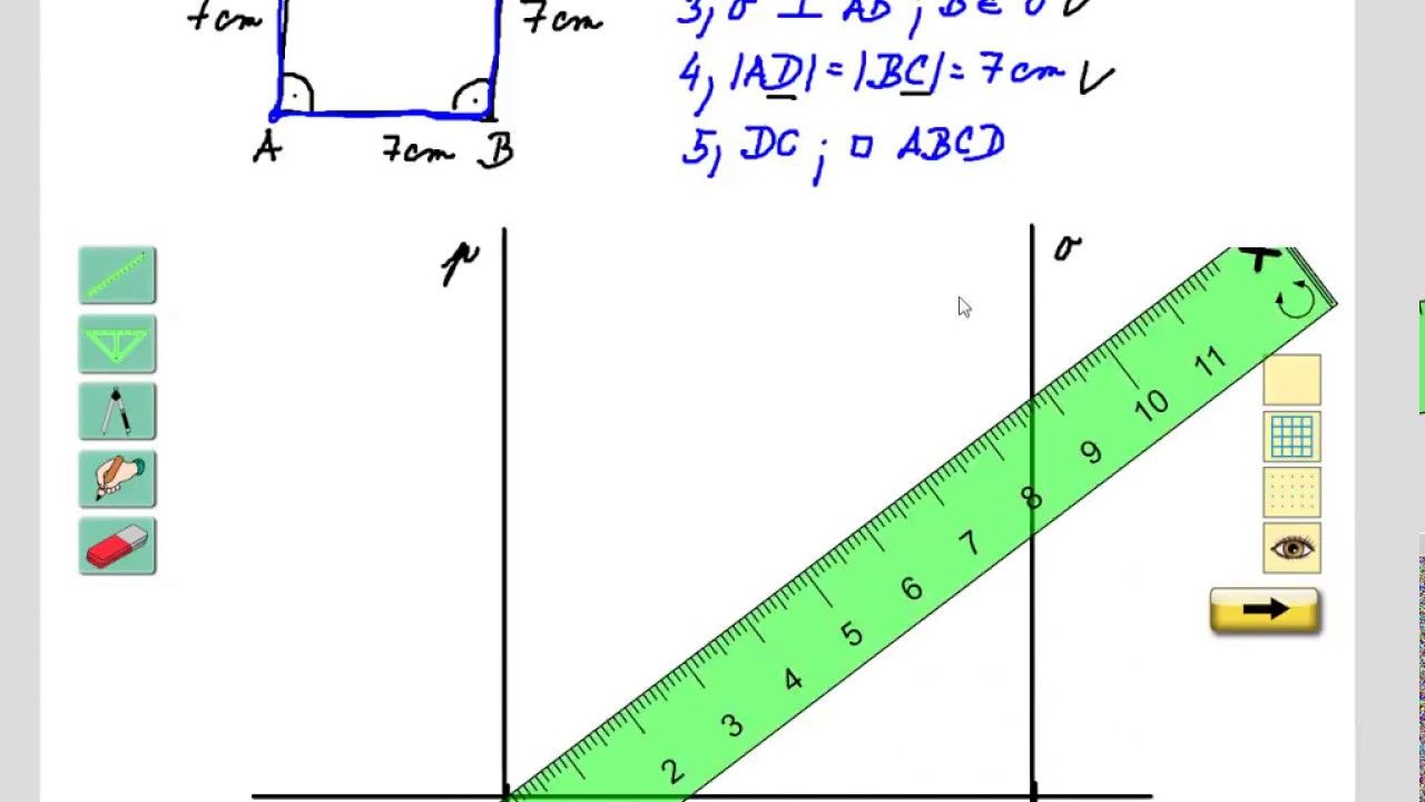 Rýsování (čtverec), Geometrie pro 5.roč., str. 24, cv. 1a