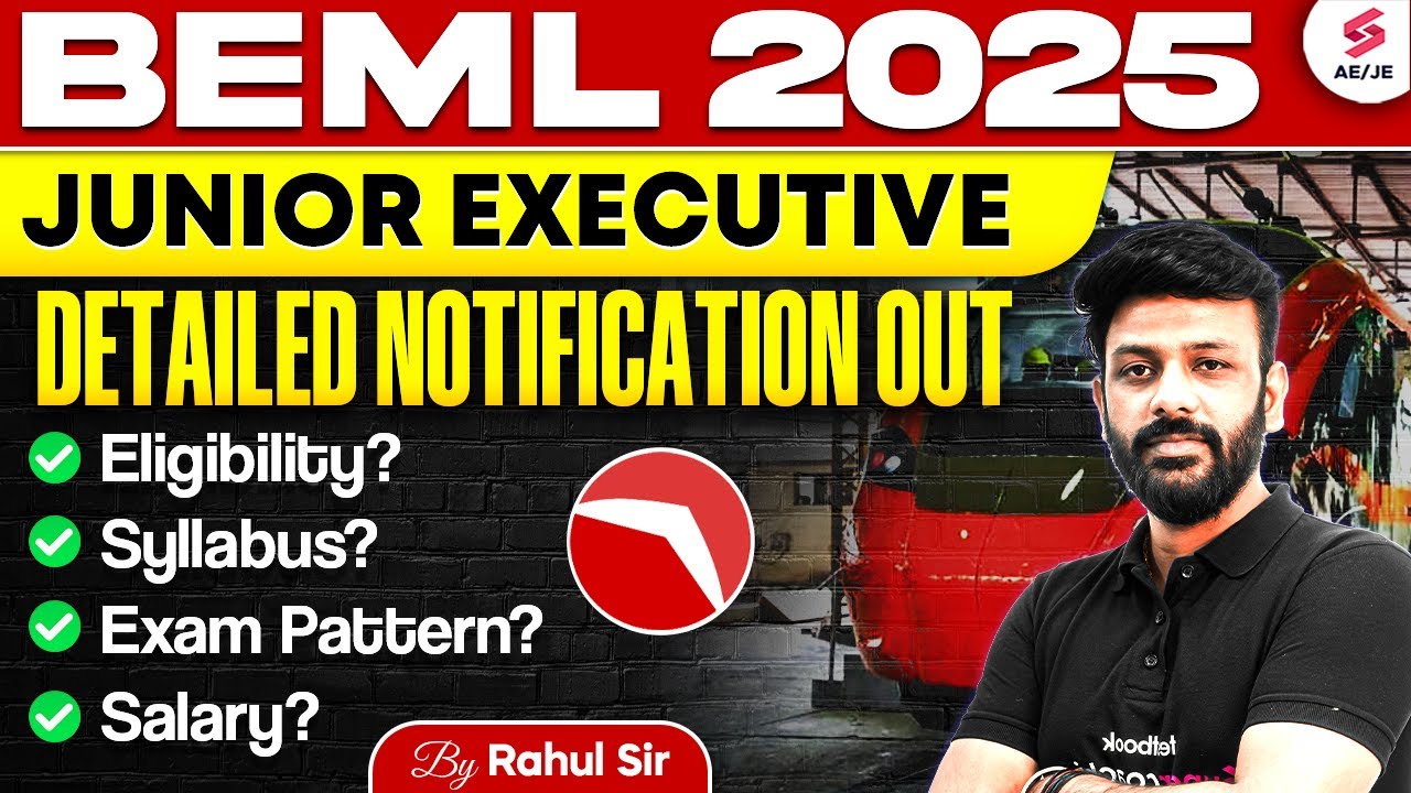 BEML Recruitment 2025 | BEML JE Detailed Notification Out | Eligibility, Syllabus, By Rahul Sir