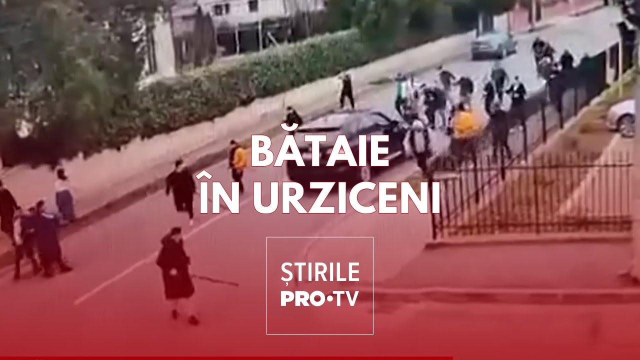 Momentul răfuielii din Urziceni, surprins de o cameră de supraveghere