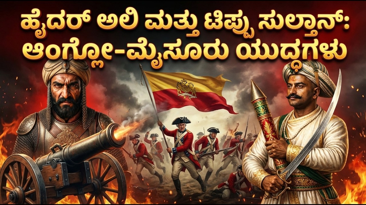 ಆಂಗ್ಲೋ-ಮೈಸೂರು ಯುದ್ಧಗಳು 🔥 | Hyder Ali & Tipu Sultan vs British | Full Story Kannada