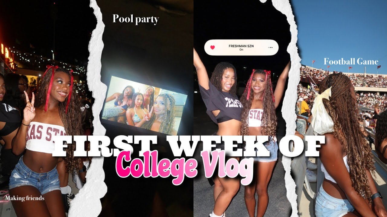 FIRST WEEK OF SCHOOL VLOG | College freshman, Chit chat, GRWM, party, Football game