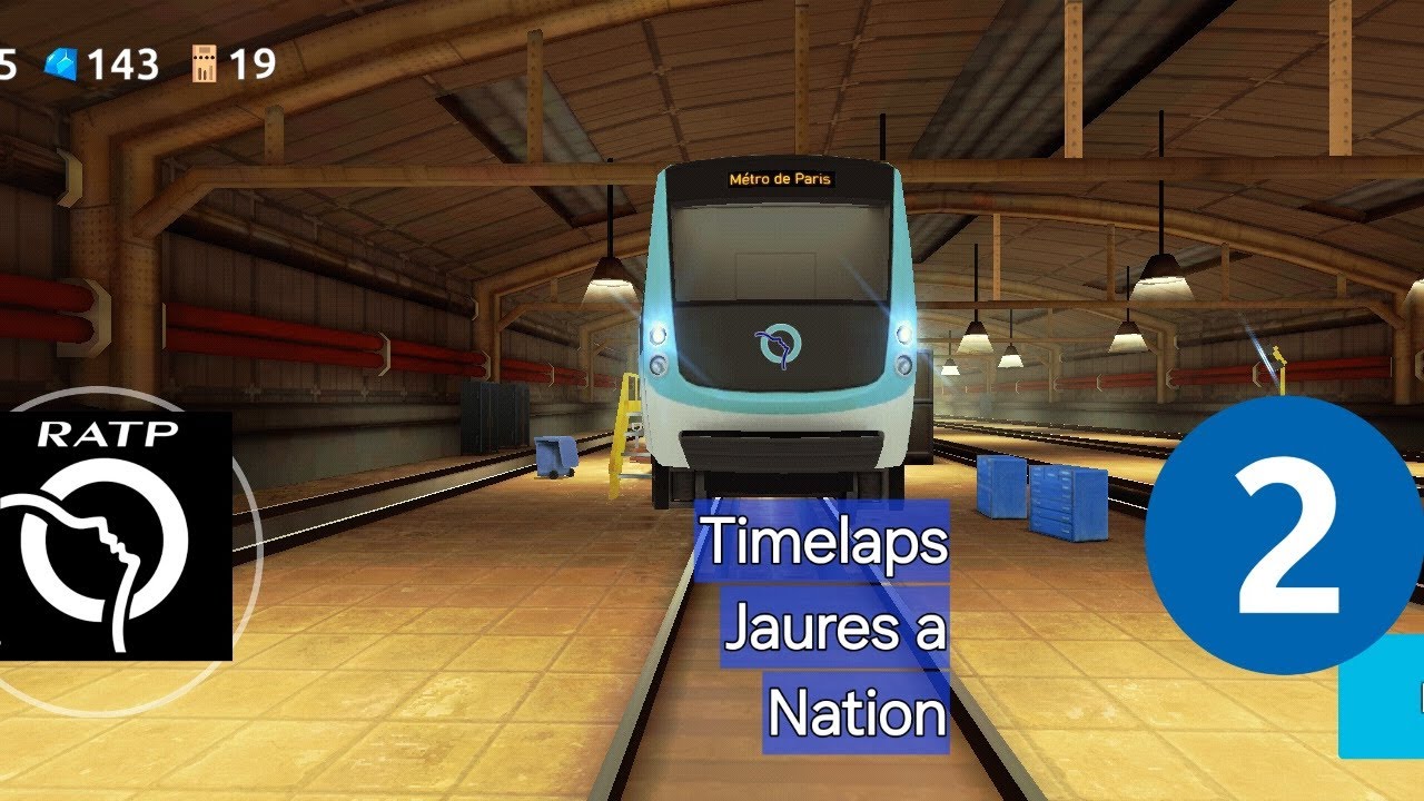 [Train subway simulator 3d] metro de Paris Timelaps ligne 2 