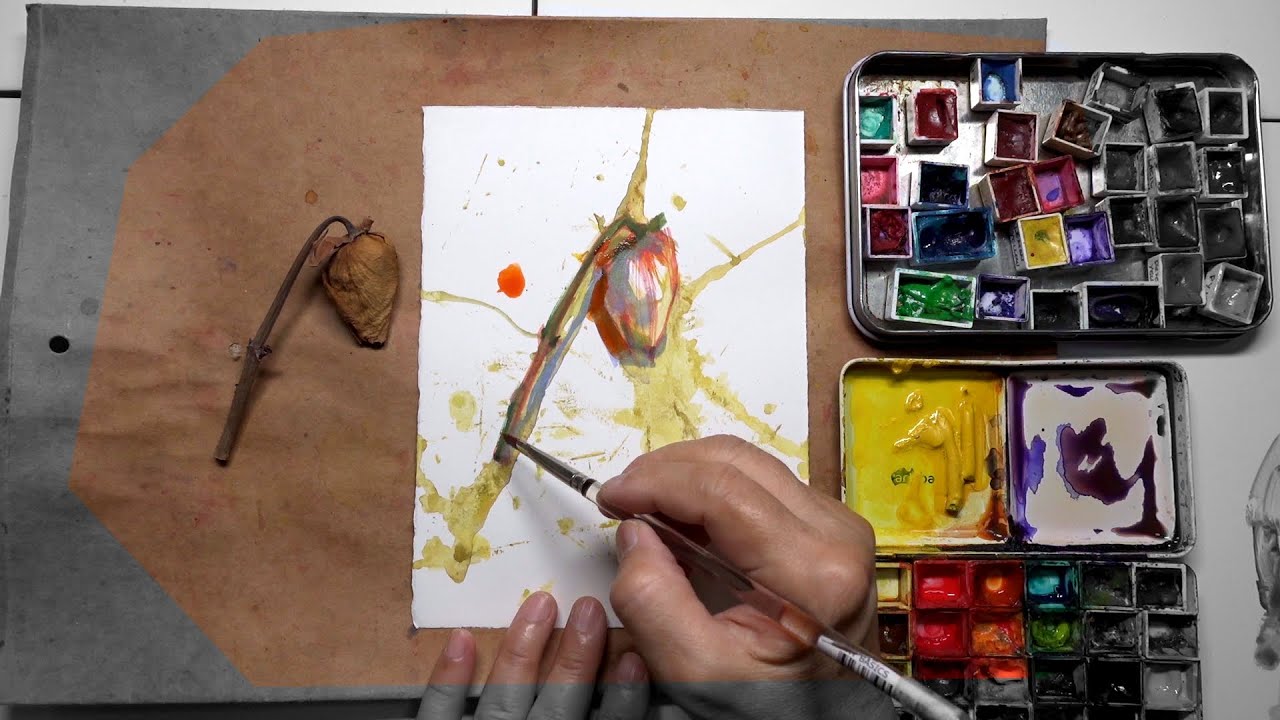 PROCESS: Daily Rose Watercolour Painting DAY 3829 (20260131SAT)
