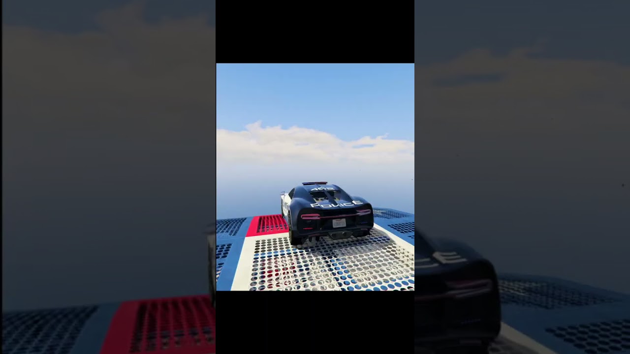GTA 5  POLICE BUGGATI CHIRON JUMP IN RAMP and WATER  #shorts Deep games