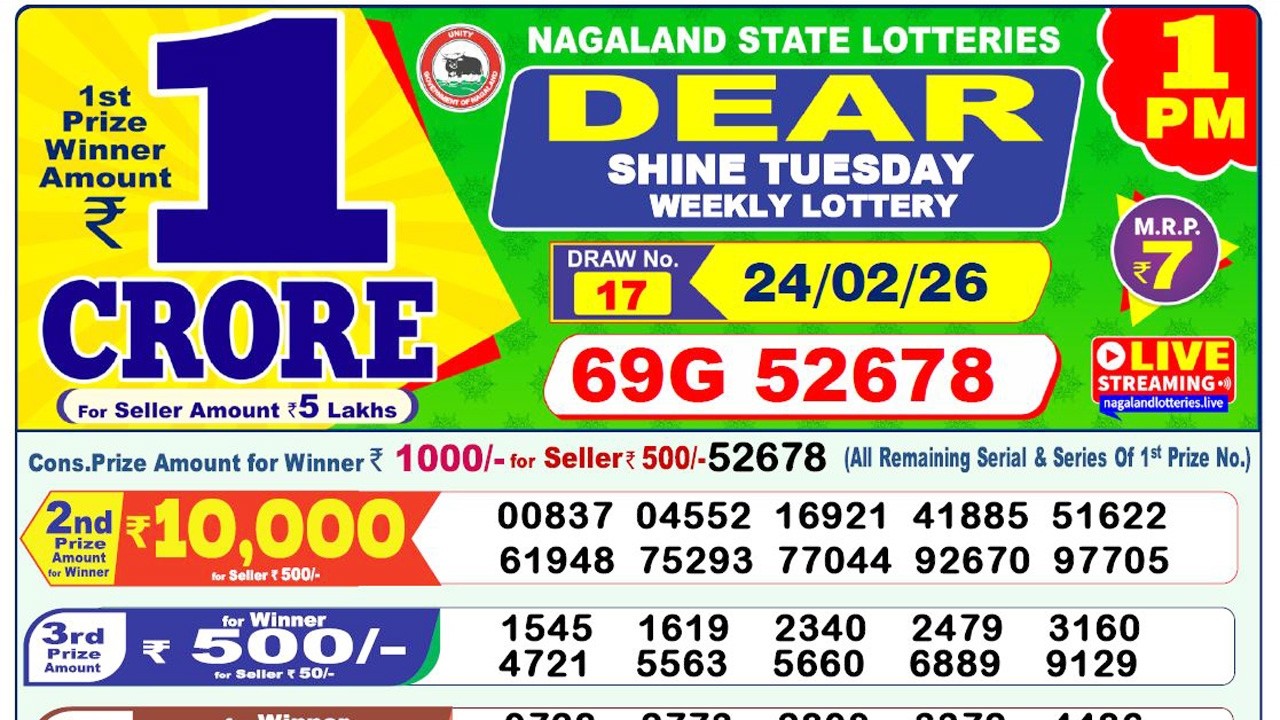 Nagaland Lottery Sambad Live 1pm 24.02.2026 | Lottery Live