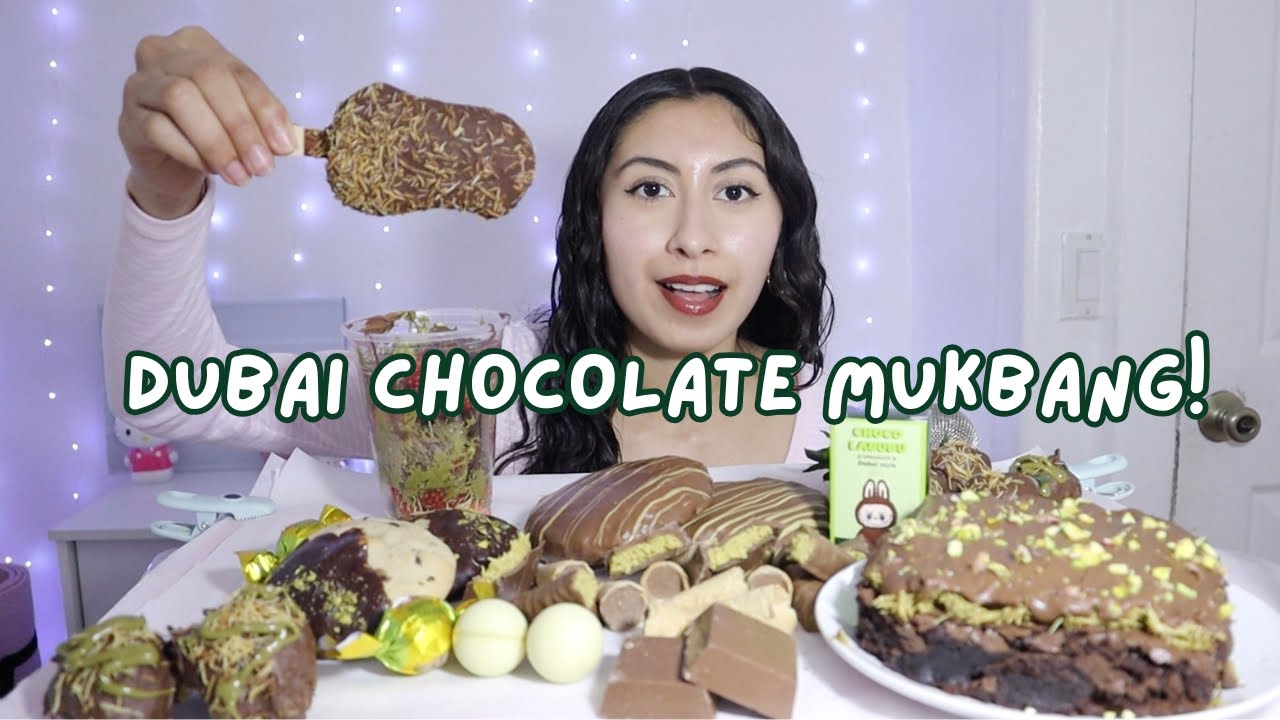 ASMR~DUBAI CHOCOLATE MUKBANG! (Brownie, Crumbl Cookie, Strawberries)🍫🍪