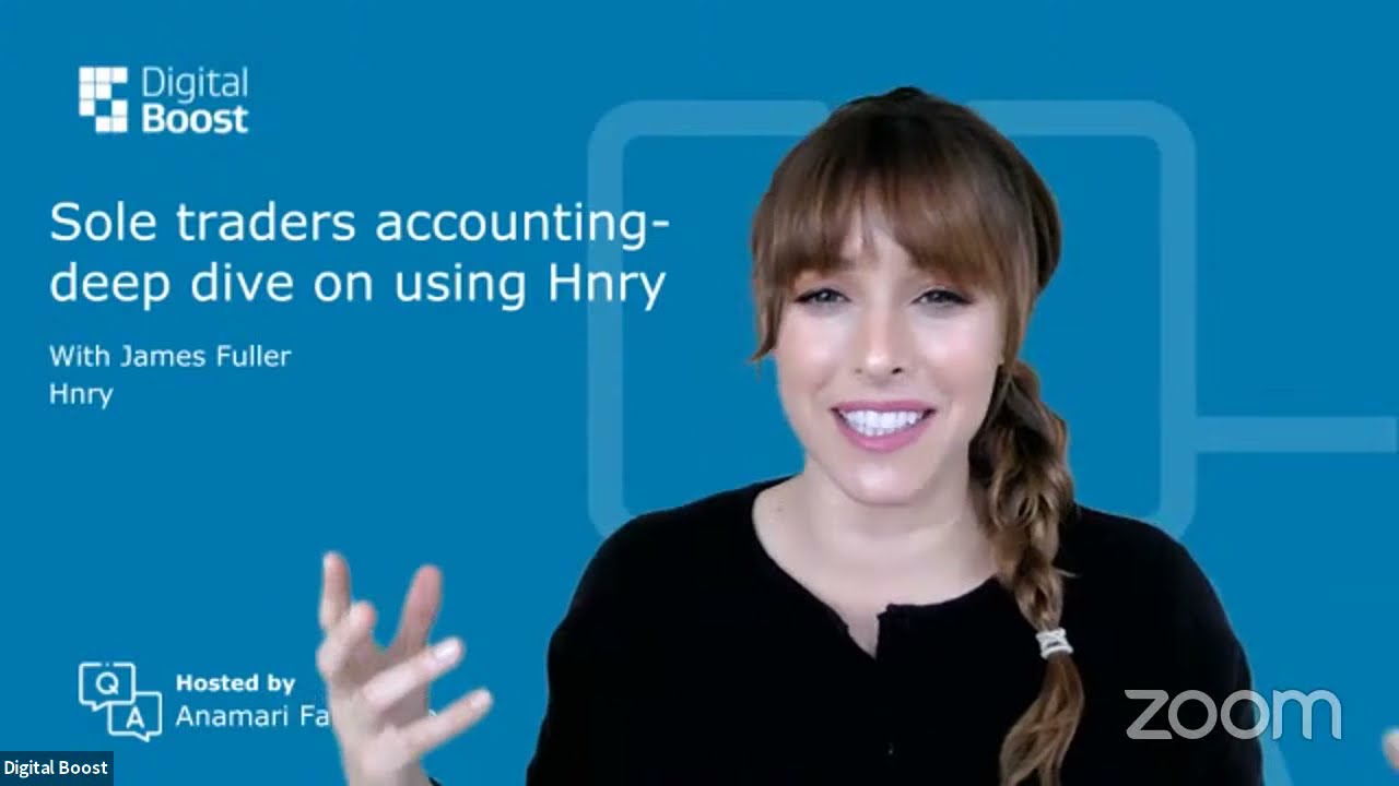 Sole traders accounting- deep dive on using Hnry - Digital Boost LIVE Q&A Webinar
