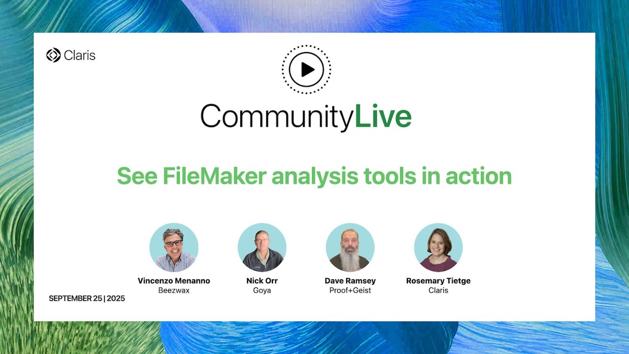 Community Live 33: See FileMaker analysis tools in action