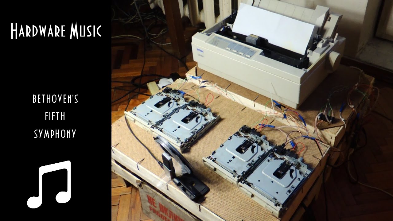 Beethoven's Fifth Symphony on Dot matrix printer and Floppy drives