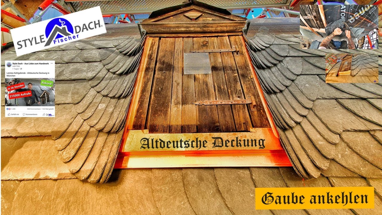 Gaube ankehlen - Wangenkehle - Fliehende Schieferkehle - Schieferdach in München - Ausgehende Kehle