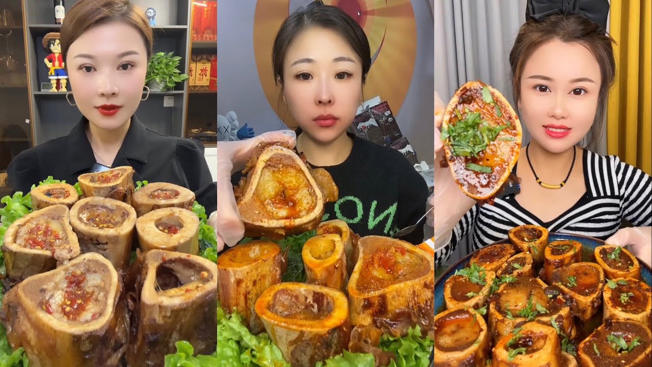 asmr mukbang bone marrow- thánh ăn tủy xương siêu cay - 牛骨髓, 牛肉の骨髄, 쇠고기 골수, गोजातीय अस्थि मज्जा #27