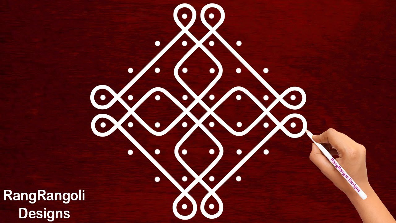8*2 dots Janmashtami Rangoli| Krishna Jayanthi Kolam| Krishnashtami Muggulu design | RangRangoli