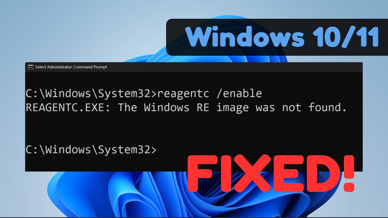 &ldquo;REAGENTC.EXE: The Windows RE image was not found&rdquo; - Restore WinRE from Windows ISO (Winre.wim)