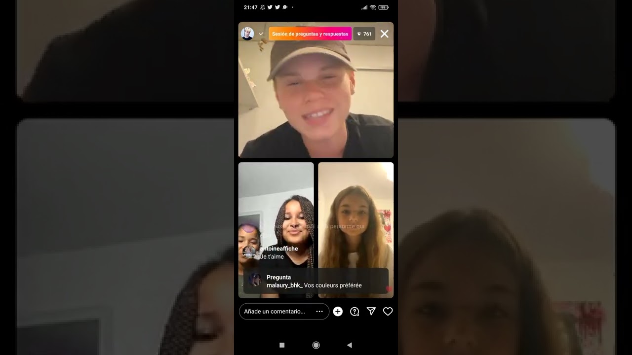 Valentina (🇫🇷 JESC 2020) livestream on Instagram with Timéo Béasse, Sara and Rania (20/07/2022)