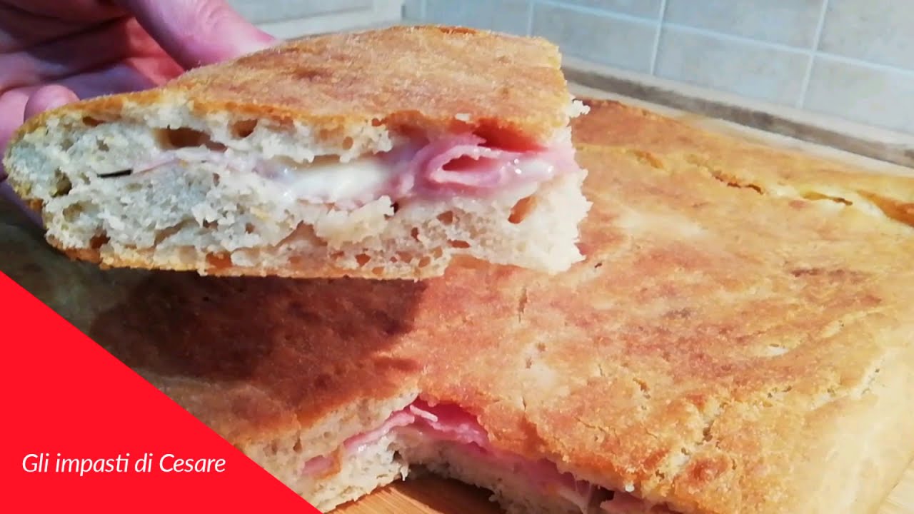 PIZZA RIPIENA CON FARINA DI FARRO - Ricetta prosciutto cotto e scamorza