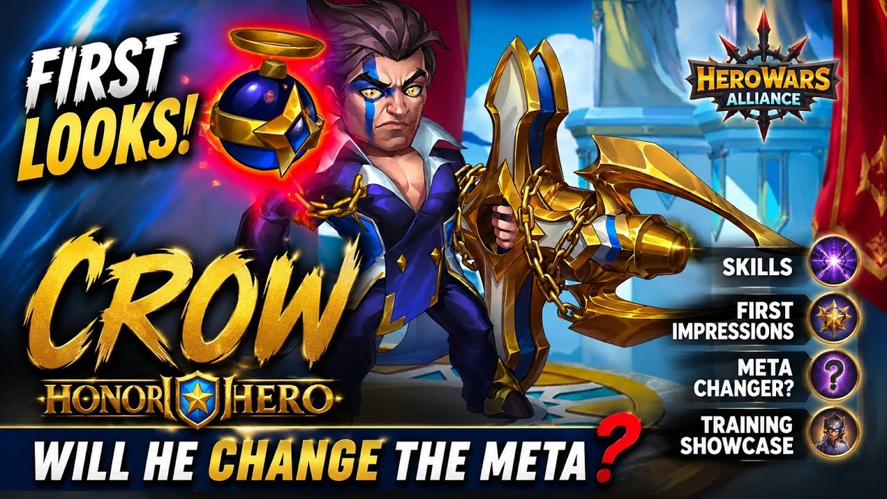 Is CROW META? 👀 First Impressions + Skills Showcase | Hero Wars Alliance