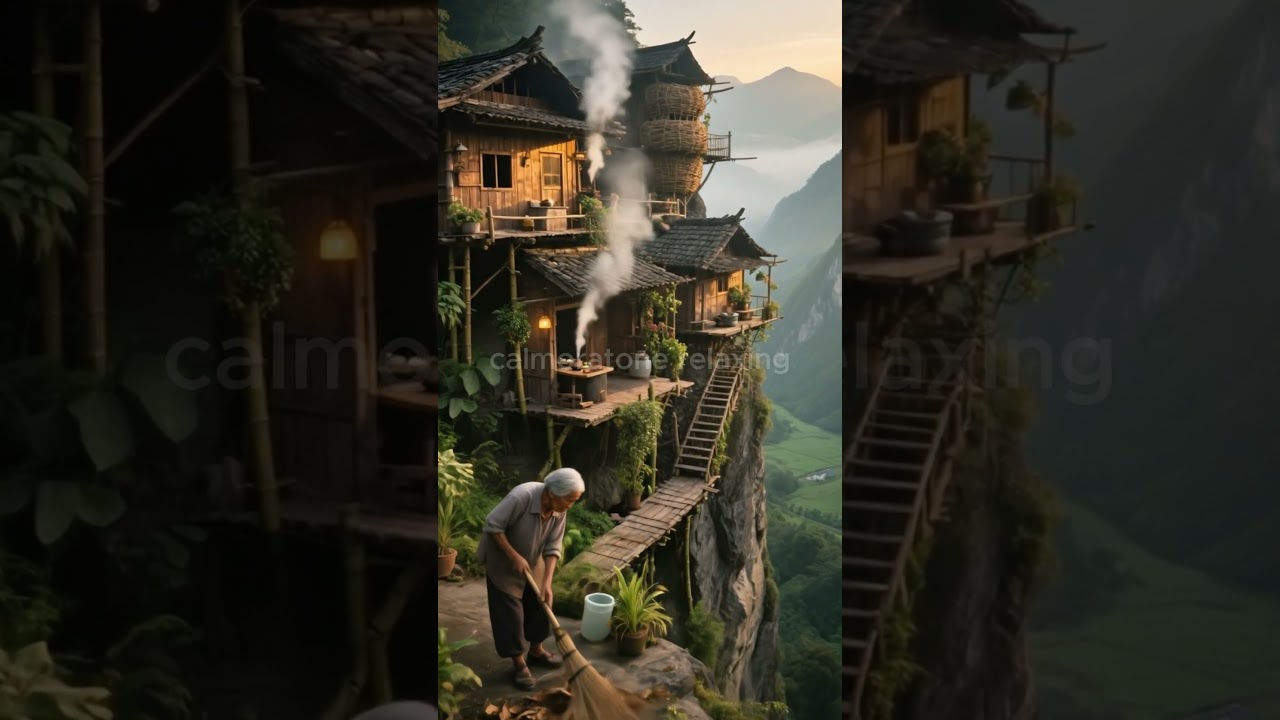 Living on the Edge! 😱 Hidden Cliff Village You'll Never Believe! #shorts #lifestyle #cliff #home