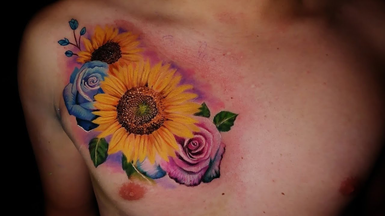 como tatuar flores a color, tatuaje a color, tattoo