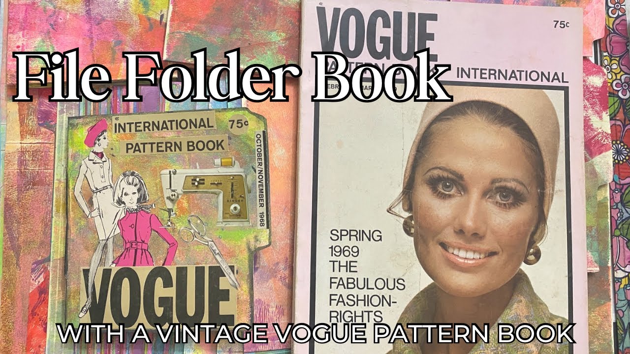 File Folder Accordion Book With Images From a Vintage Vogue Pattern Book