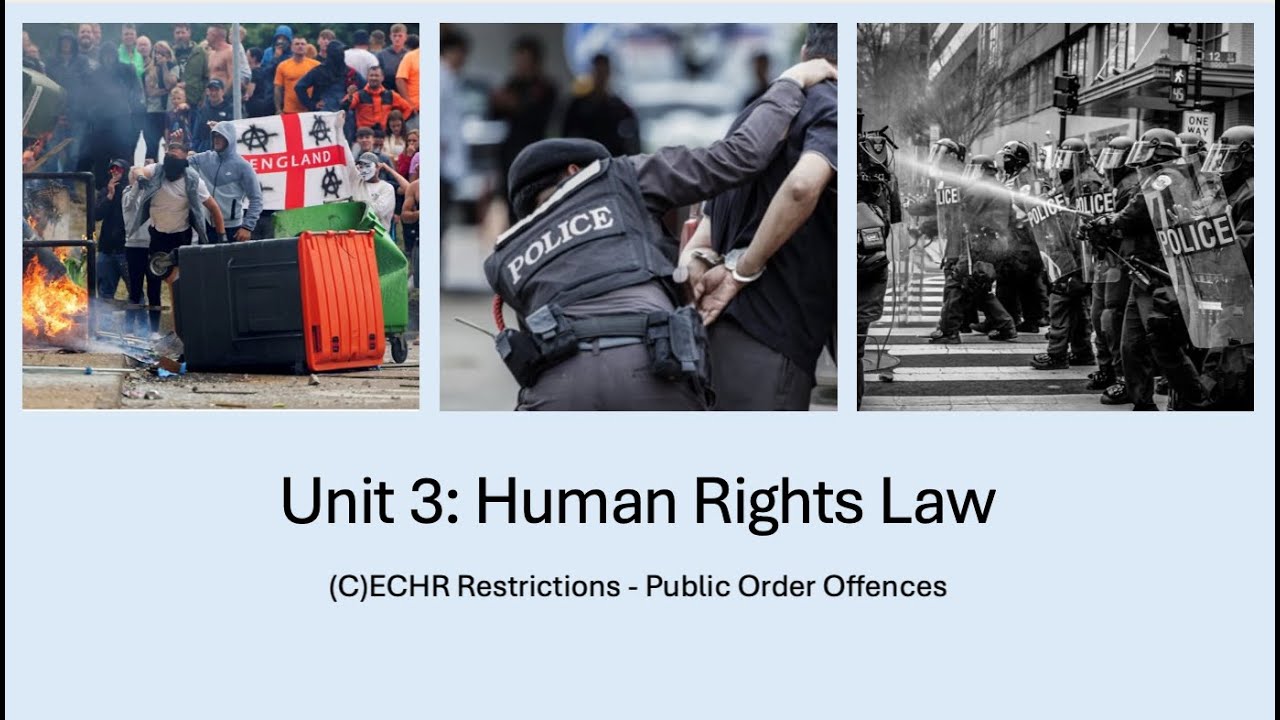 A-Level Law: Human Rights Law (C) ECHR Restrictions - Public Order Offences