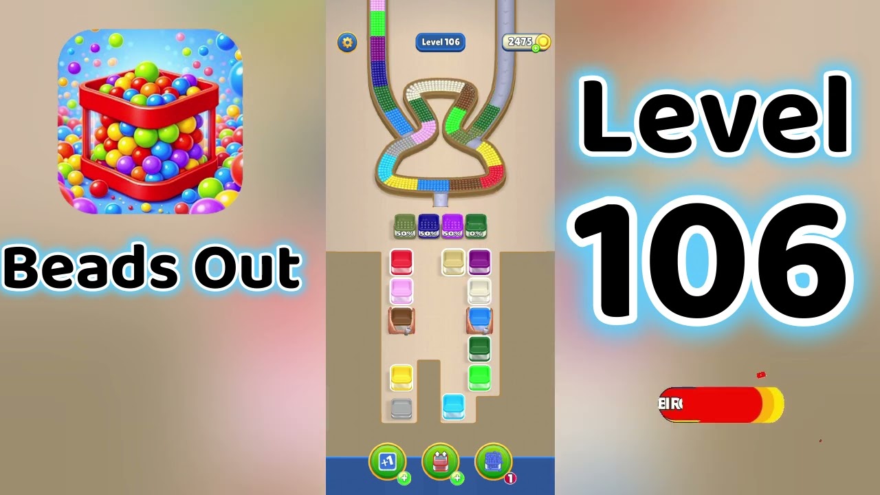 Beads Out Level 106  Walkthrough 🧩✨ | Tricky Bead Puzzle Solution | Go Answer
