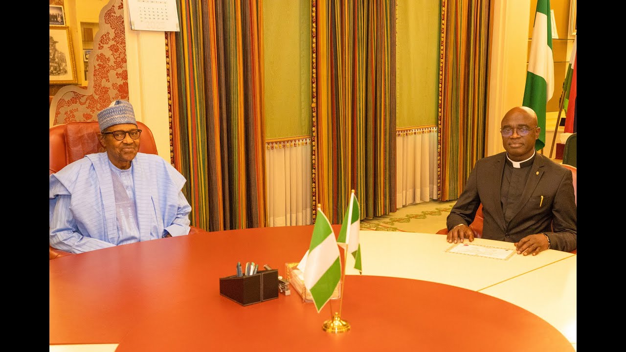 FULL Video Emerges As President Buhari Receives Benue Gov-elect Fr Alia In Aso Rock