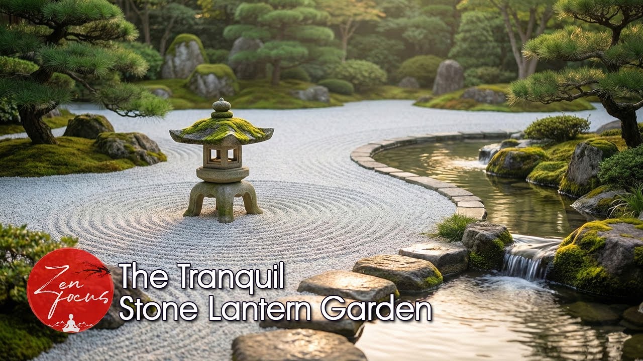 The tranquil stone lantern garden • Deep Focus & Clarity | Zen Focus 1 Hours