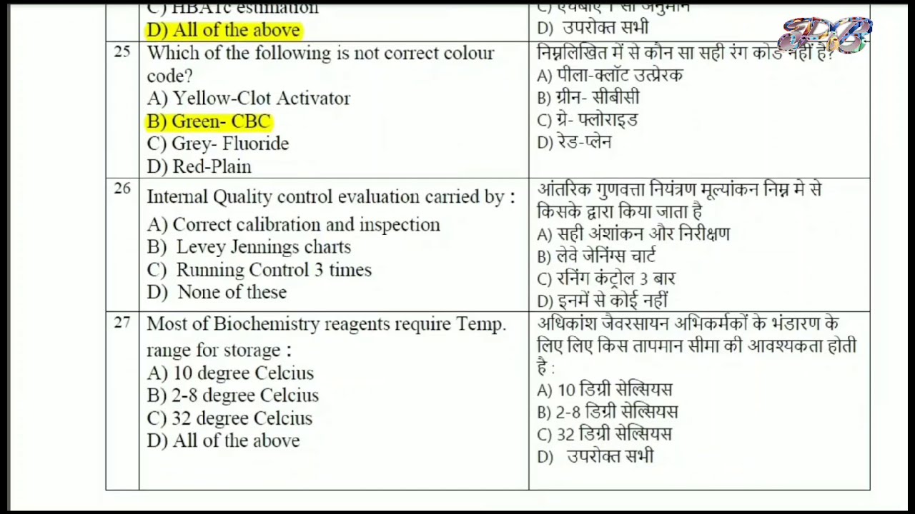 NCL || Paramedical || Question Paper || paramedical Lab Technician Question papers || 2020 ||