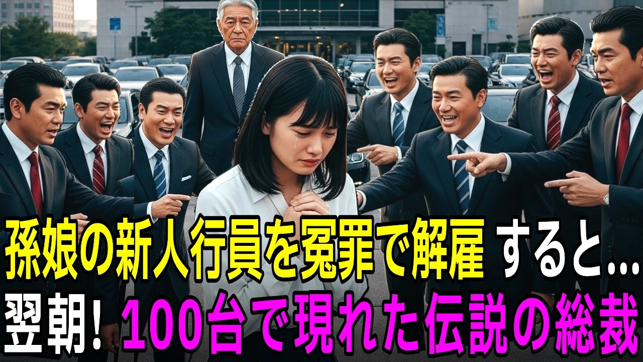0【驚愕】新米銀行員の孫娘を冤죄で追い出した支店長、翌日ボロ服の祖父が黒いセダン100台で再来。伝説の総裁と判明し立場逆転【感動する話】【朗読】