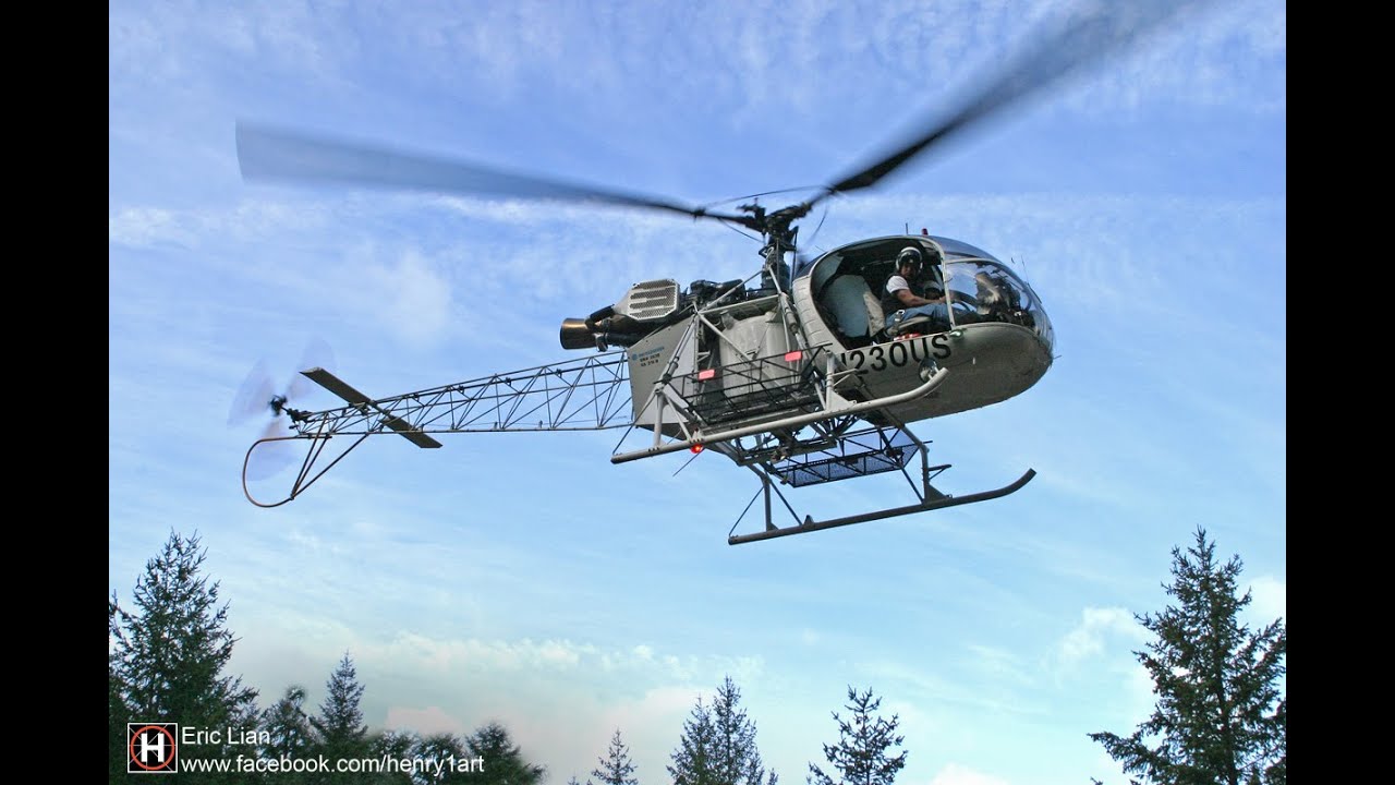 Lama Helicopter AS315  - Preflight and logging operations.