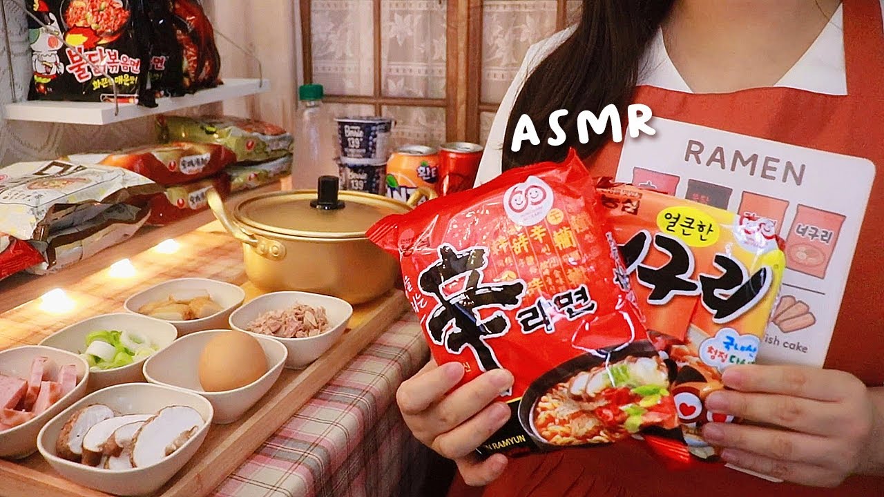 ASMR Уютный Корейский Рамен-магазин🍜 | Заказ и Приготовление (Субтитры✔)