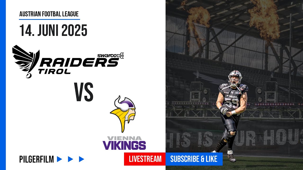 AFL 2025 – Raiders Tirol vs. Vikings | LIVE aus Innsbruck!
