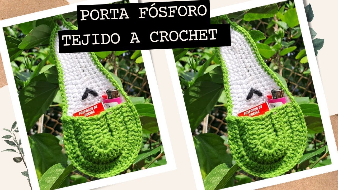 porta fósforo de pera tejida a crochet 🍐