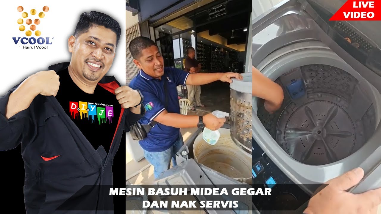 MESIN BASUH MIDEA GEGAR DAN NAK SERVIS