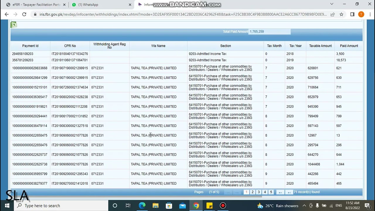 How To Check Payment Detail/ Withholding Payment Detail FBR