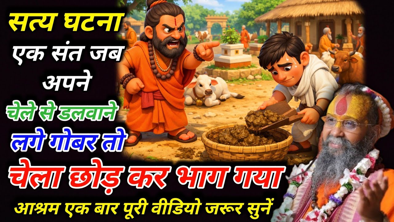 सत्य घटना एक संत जब अपने चेले से डलवाने लगे गोबर तो चेला छोड़ कर भाग गया आश्रम🙏 || #rajendradasji