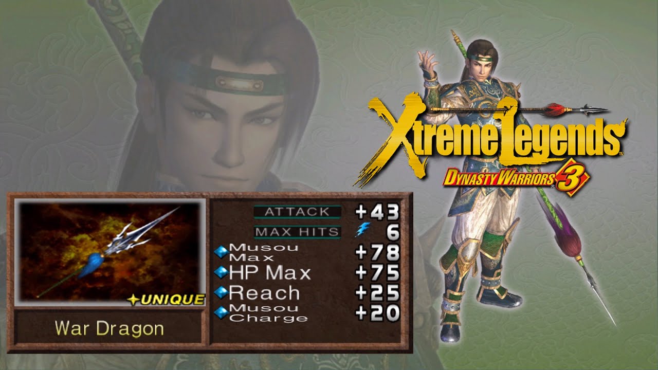 Dynasty Warriors 3 Xtreme Legends (100%): Zhao Yun - 5th Weapon | War Dragon |