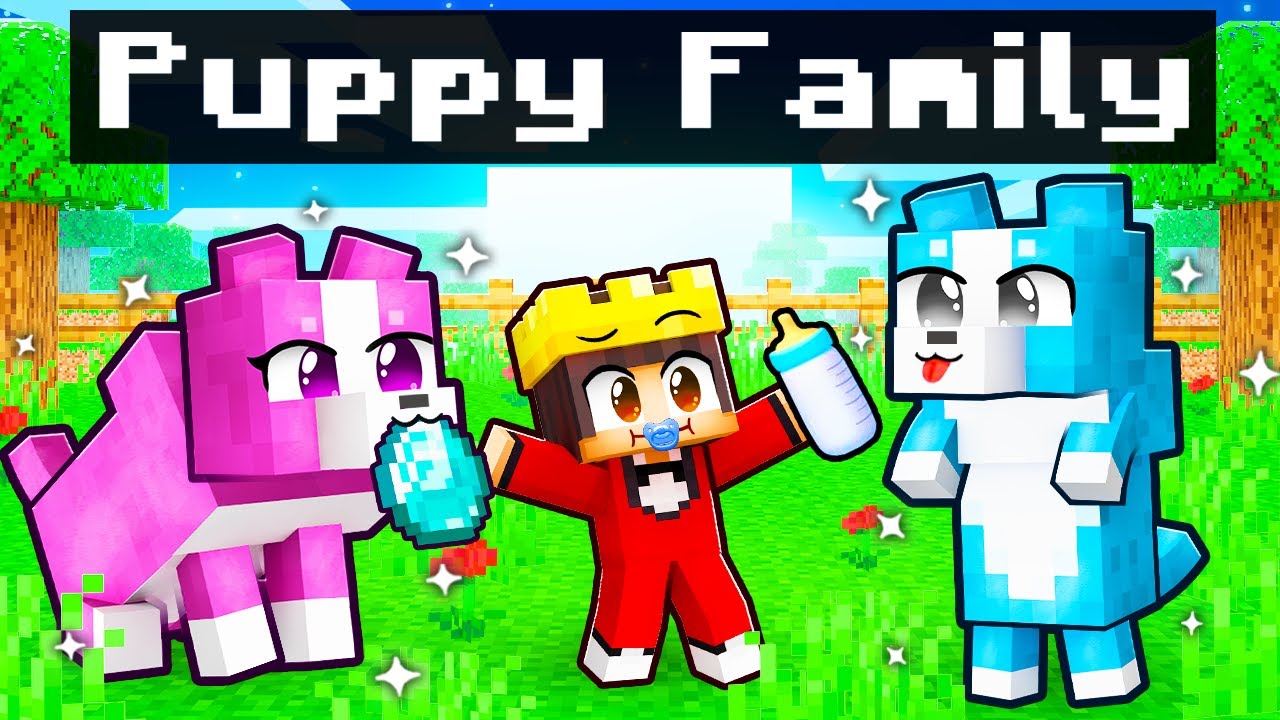 Adopted By PUPPY FAMILY In Minecraft!