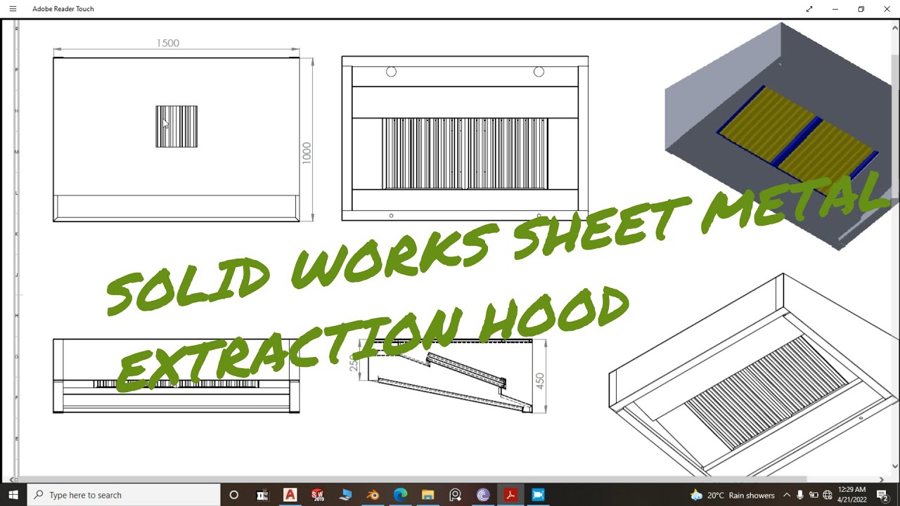 SOLID WORKS SHEET METAL COMMERCIAL KITCHEN HOOD