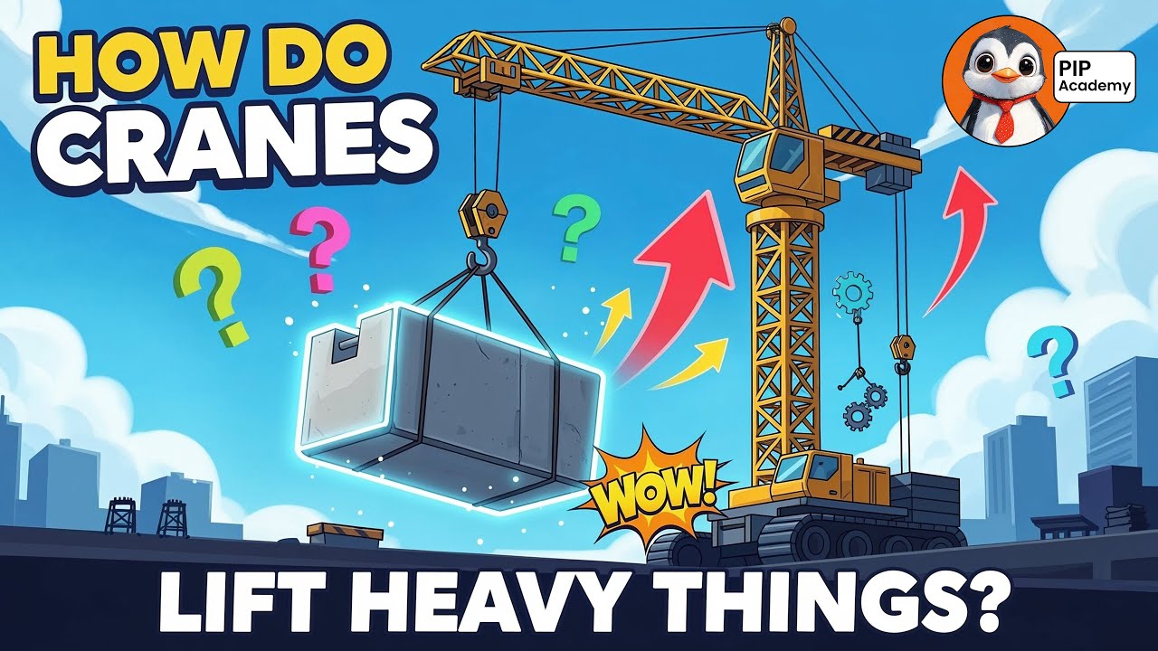 How Do Construction Cranes 🏗️  Lift Heavy Things? Machines for kids