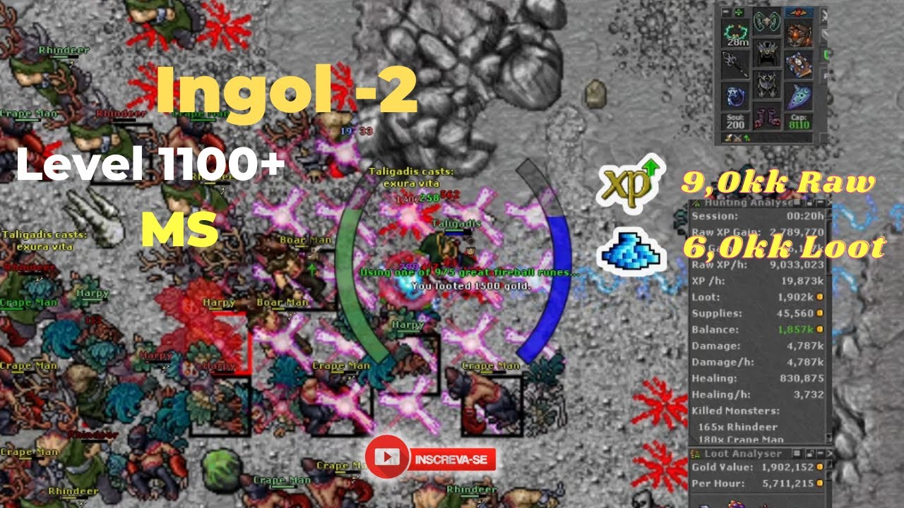 🔥 MS TESTANDO RUNE MASTERY em INGOL -2 | XP INSANA e LOOT PESADO no RUBINOT 🔥