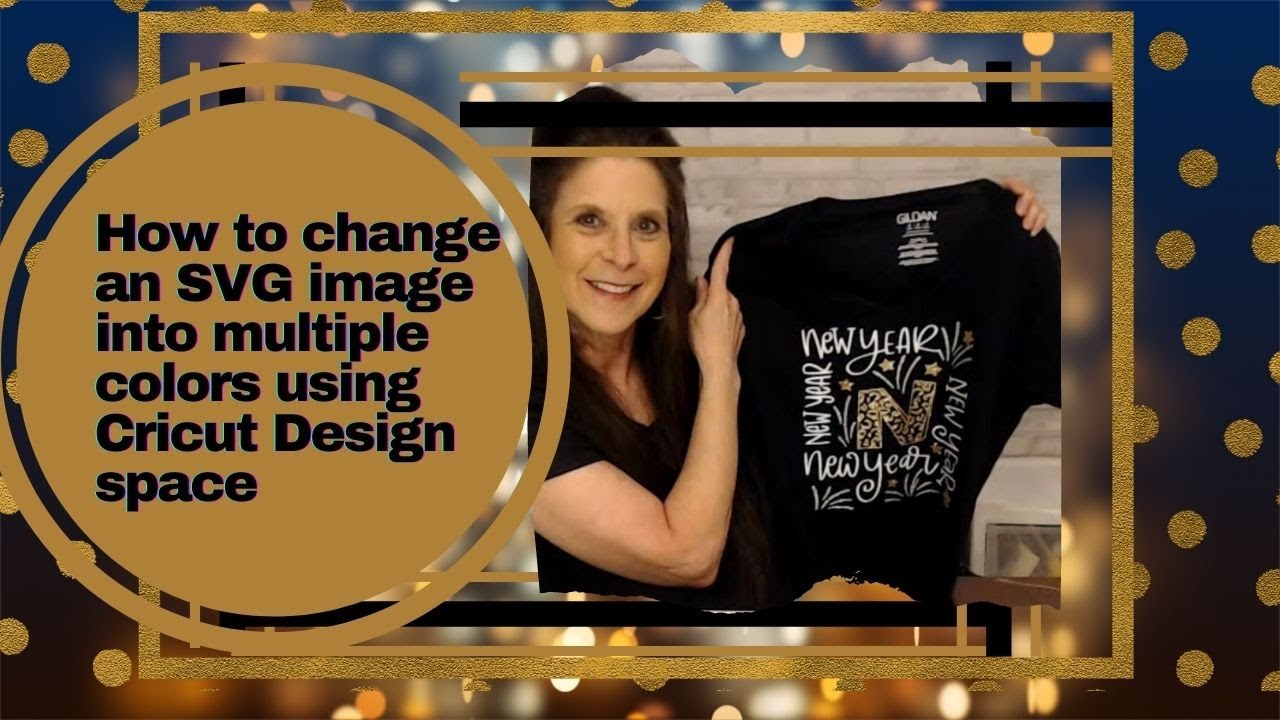 New Year's T-shirt | How to change an SVG image into multiple colors using Cricut Design space.