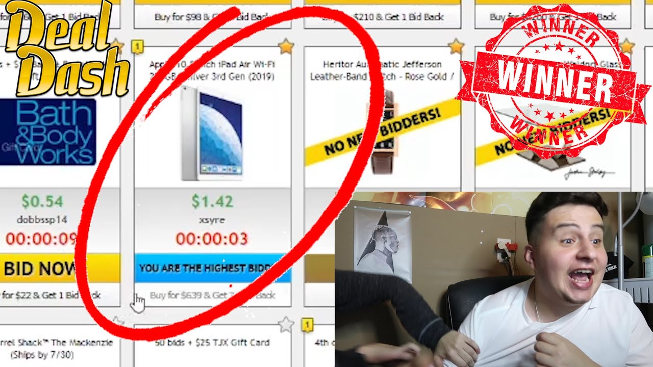How I won 4 items worth 75$ on #dealdash for 0.4$ cents ‼️ #GIVEAWAY!!!
