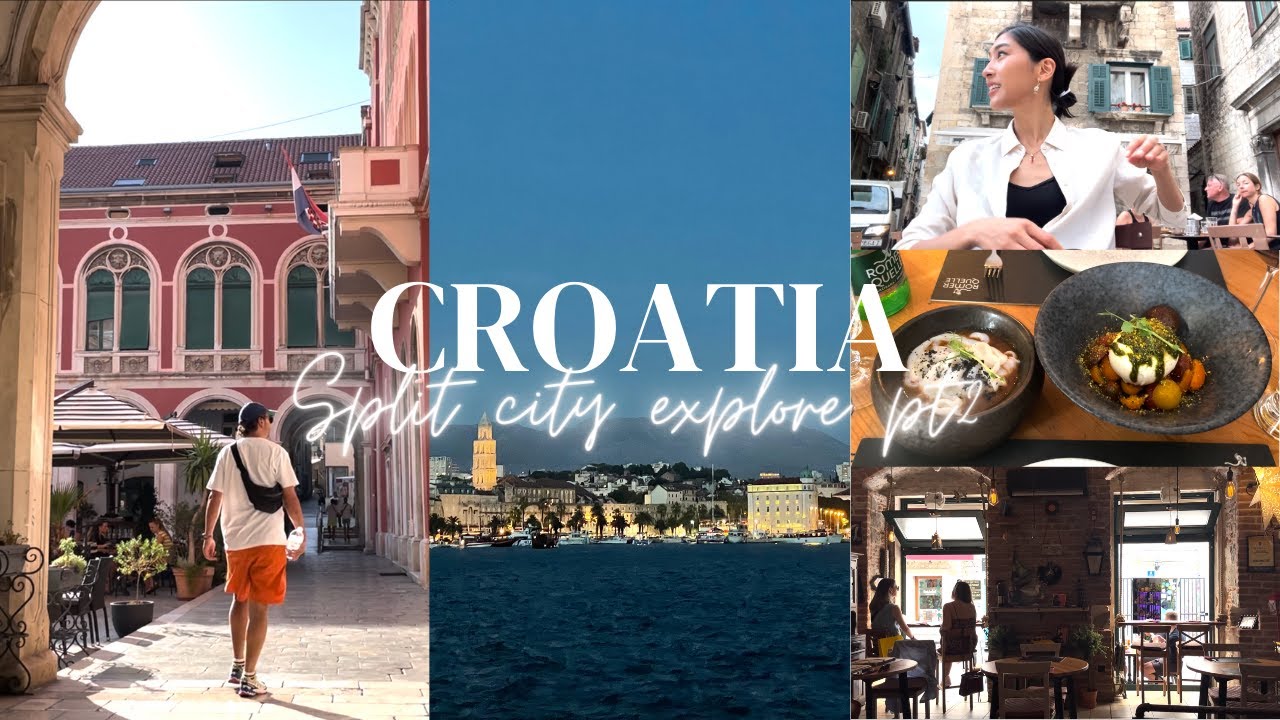 Croatia, Split pt2,  hiking, restaurants, beach 💚, summer 2023 🌙✨ explore the city and lots of eats🤤